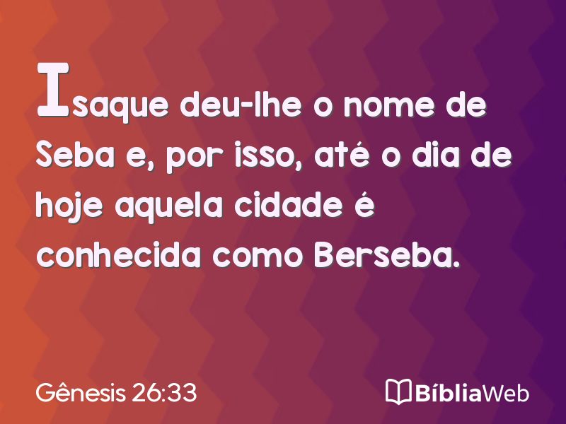 Gênesis 26:33 em imagem para compartilhar