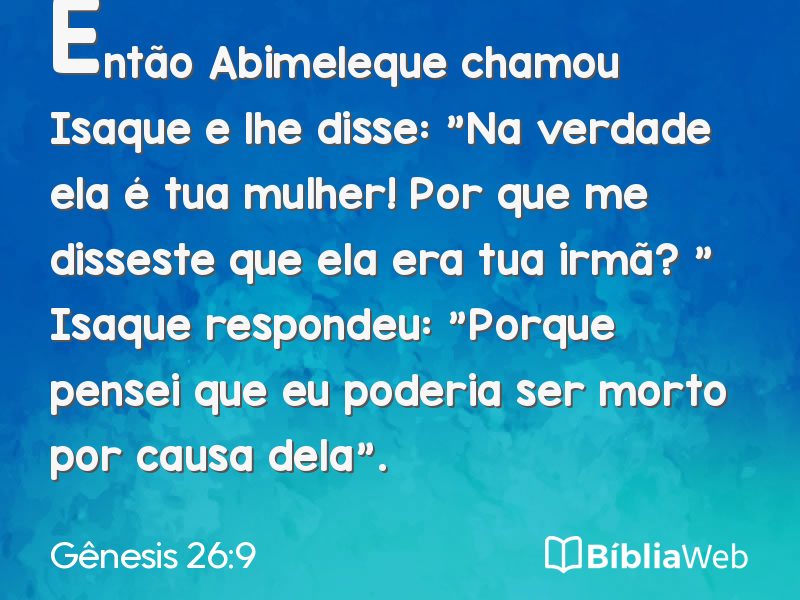 Gênesis 26:9 em imagem para compartilhar