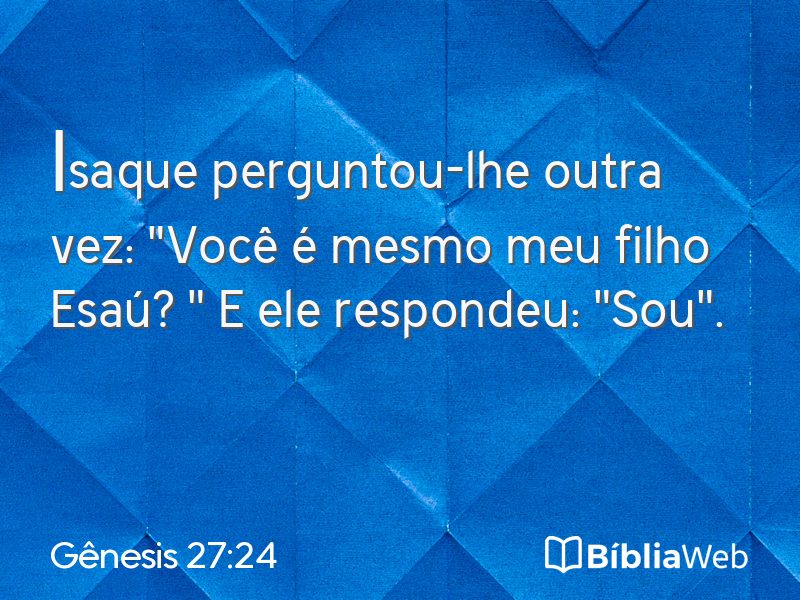 Gênesis 27:24 em imagem para compartilhar