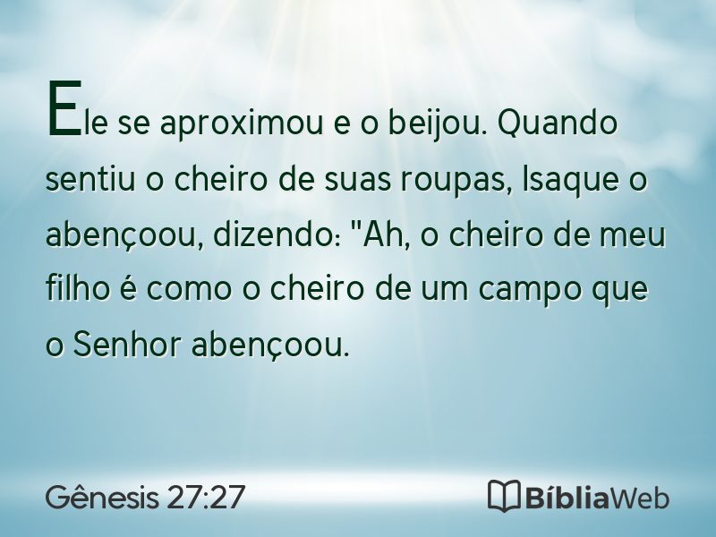 Gênesis 27:27 em imagem para compartilhar