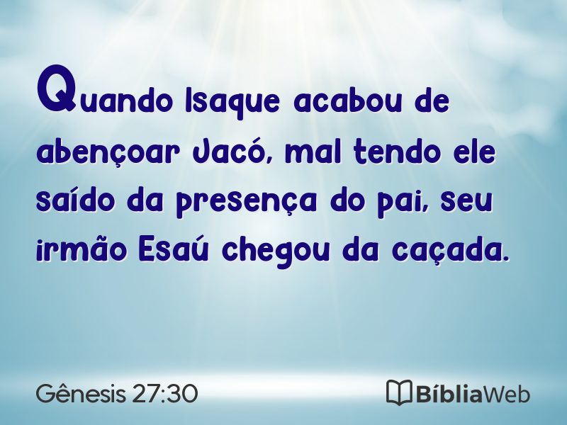 Gênesis 27:30 em imagem para compartilhar
