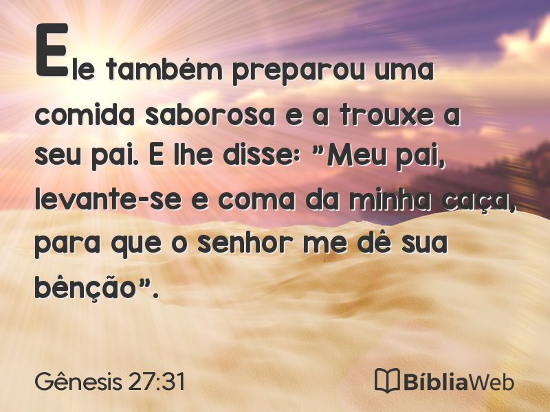 Gênesis 27:31 em imagem para compartilhar