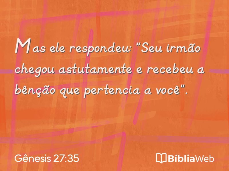 Gênesis 27:35 em imagem para compartilhar