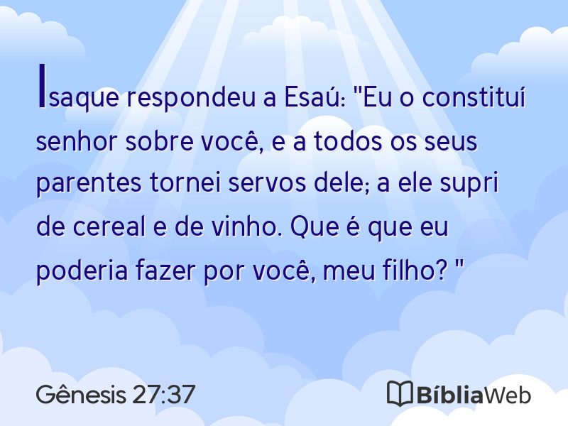 Gênesis 27:37 em imagem para compartilhar