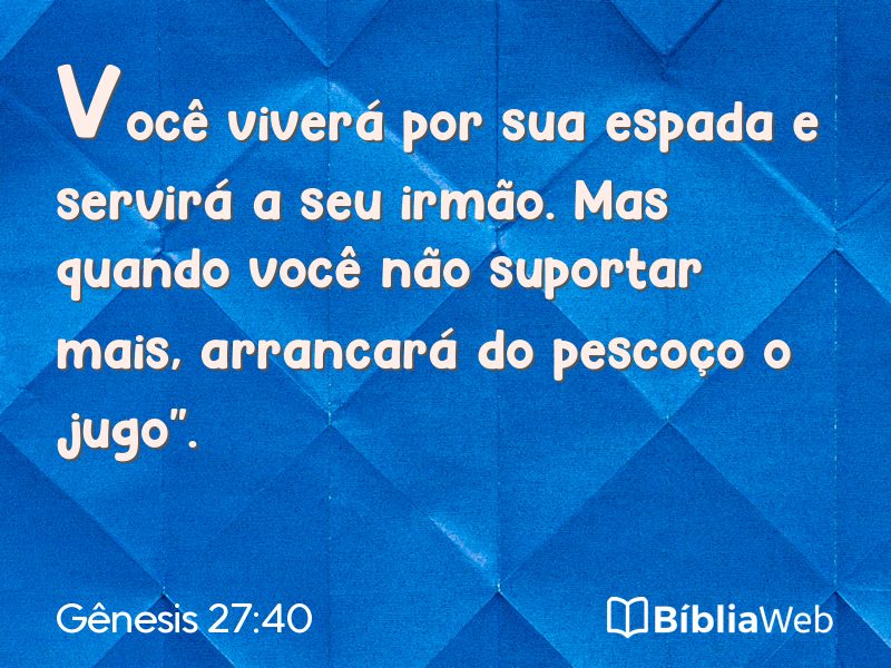 Gênesis 27:40 em imagem para compartilhar