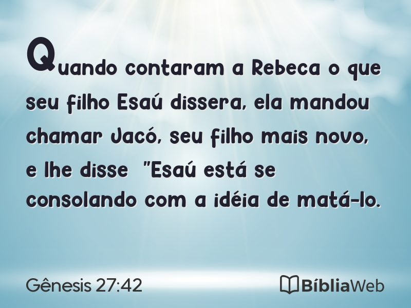 Gênesis 27:42 em imagem para compartilhar