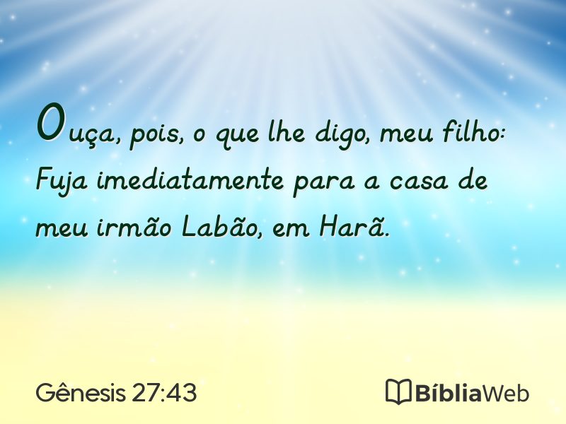 Gênesis 27:43 em imagem para compartilhar