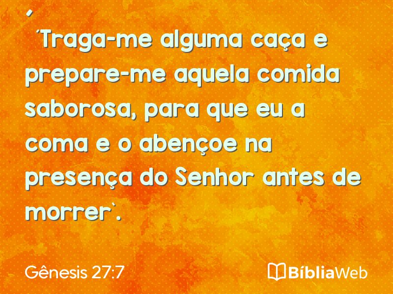 Gênesis 27:7 em imagem para compartilhar