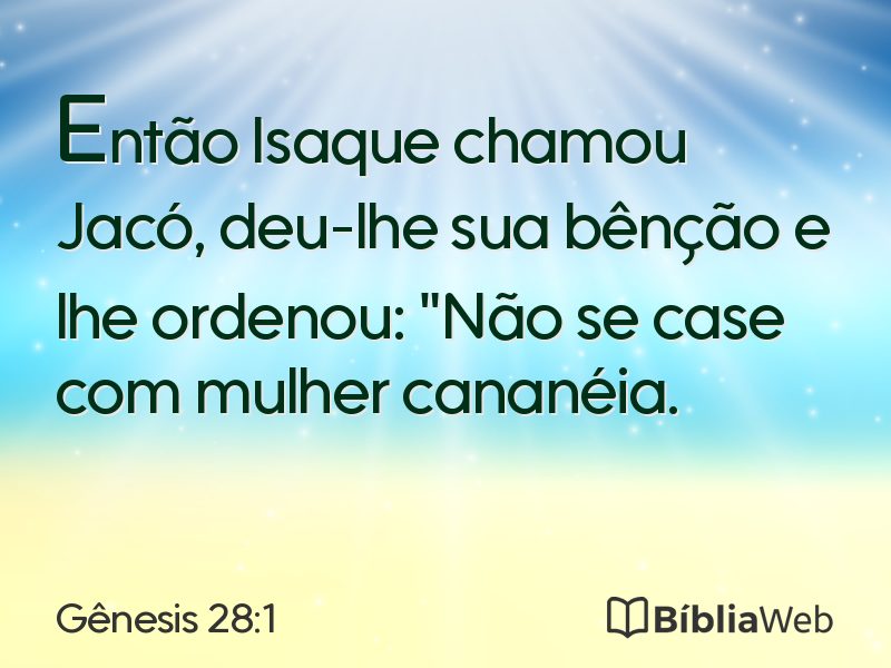 Gênesis 28:1 em imagem para compartilhar
