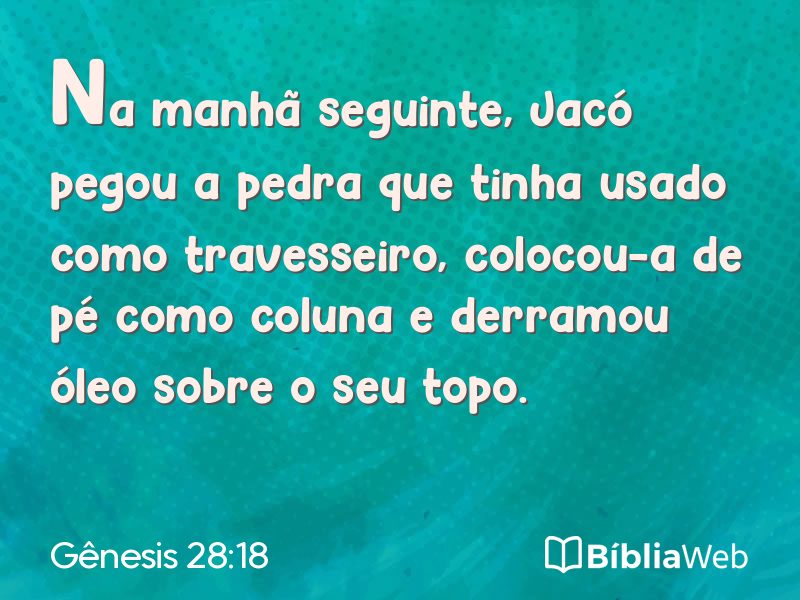 Gênesis 28:18 em imagem para compartilhar