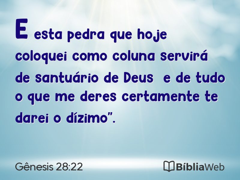 Gênesis 28:22 em imagem para compartilhar