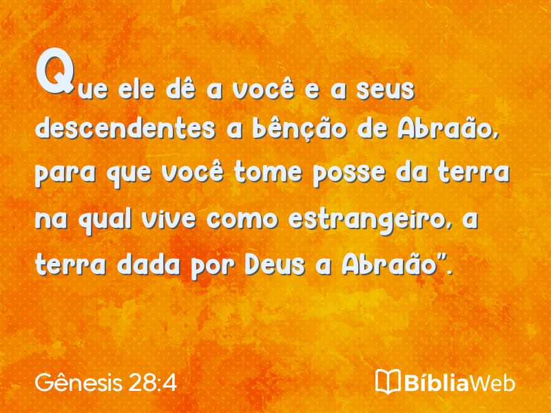 Gênesis 28:4 em imagem para compartilhar