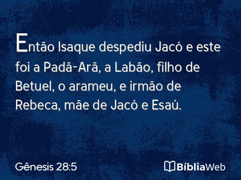 Gênesis 28:5 em imagem para compartilhar