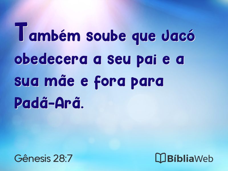 Gênesis 28:7 em imagem para compartilhar