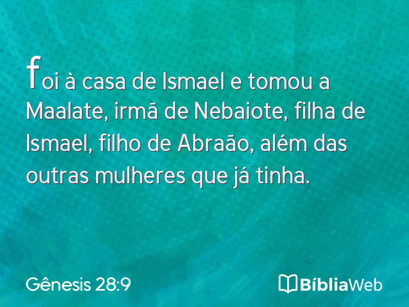 Gênesis 28:9 em imagem para compartilhar