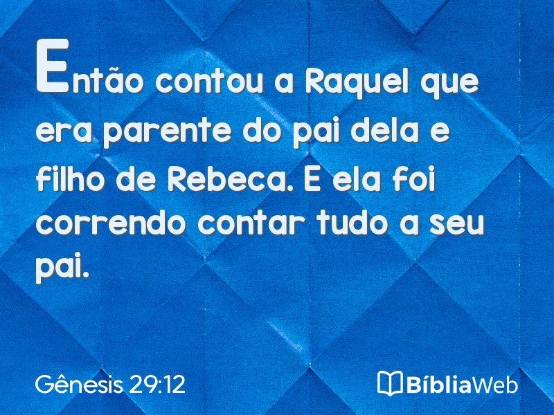 Gênesis 29:12 em imagem para compartilhar
