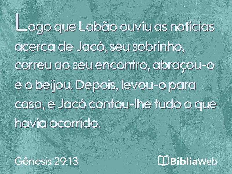 Gênesis 29:13 em imagem para compartilhar