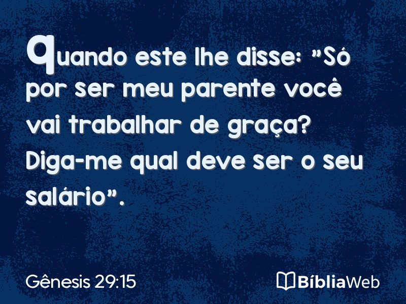 Gênesis 29:15 em imagem para compartilhar