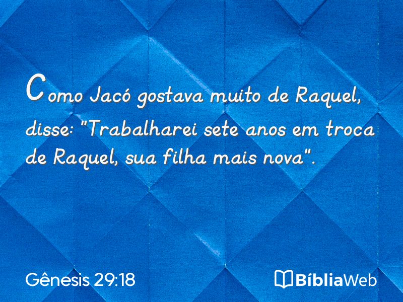 Gênesis 29:18 em imagem para compartilhar