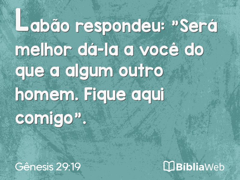 Gênesis 29:19 em imagem para compartilhar