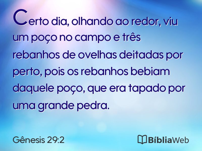 Gênesis 29:2 em imagem para compartilhar