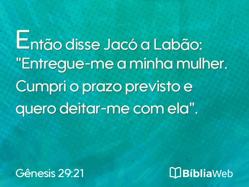 Gênesis 29:21 em imagem para compartilhar