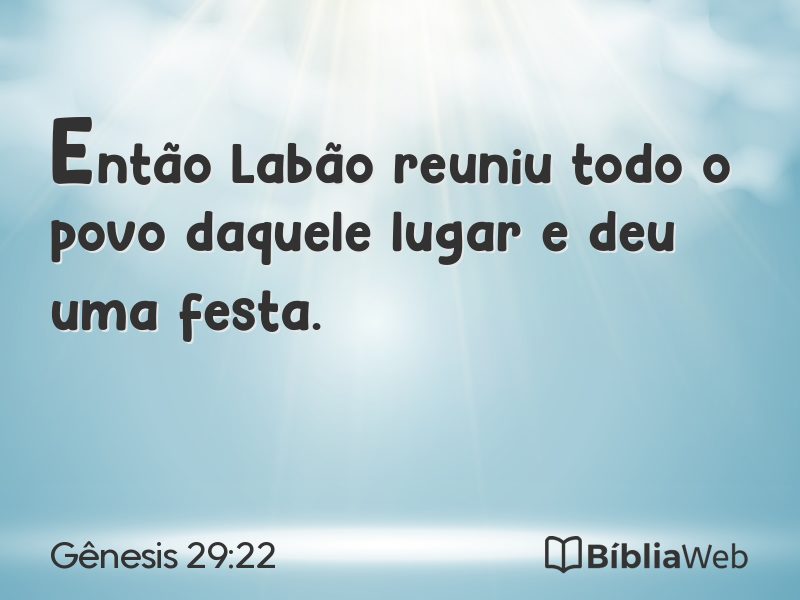 Gênesis 29:22 em imagem para compartilhar