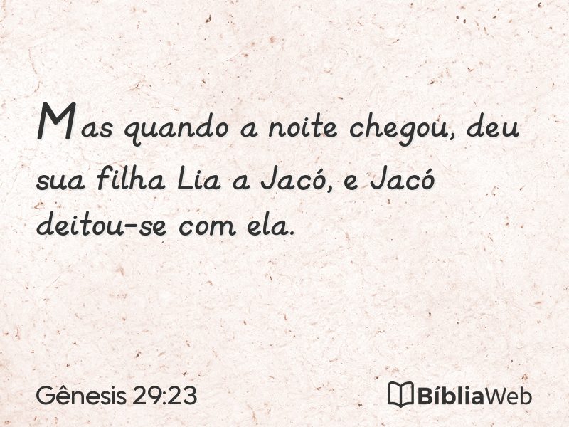 Gênesis 29:23 em imagem para compartilhar