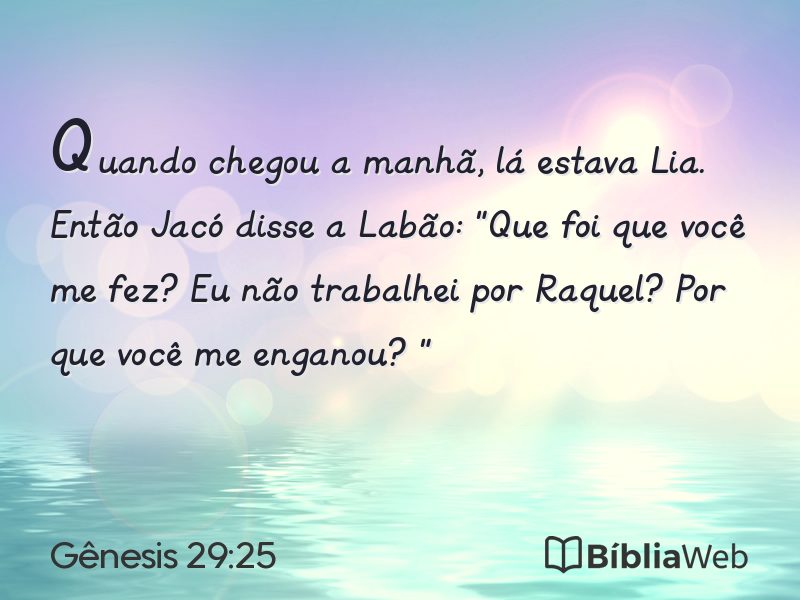 Gênesis 29:25 em imagem para compartilhar