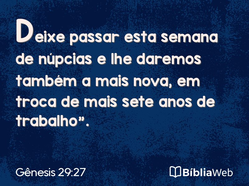 Gênesis 29:27 em imagem para compartilhar