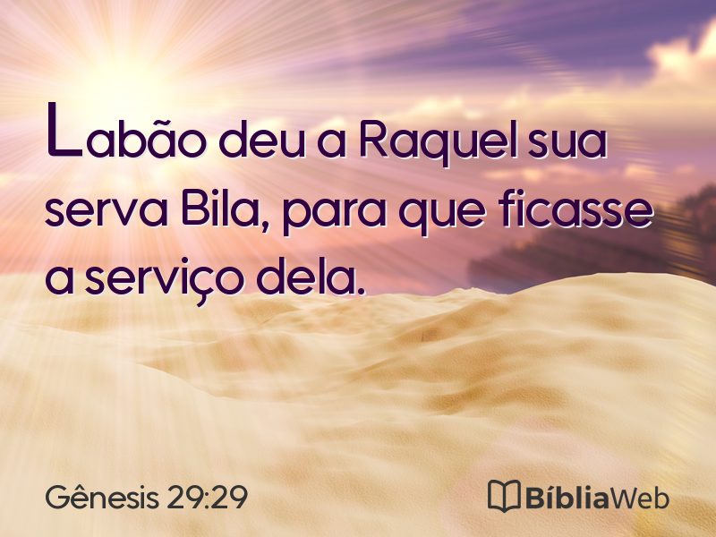 Gênesis 29:29 em imagem para compartilhar
