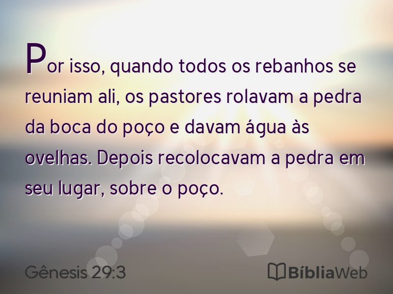 Gênesis 29:3 em imagem para compartilhar