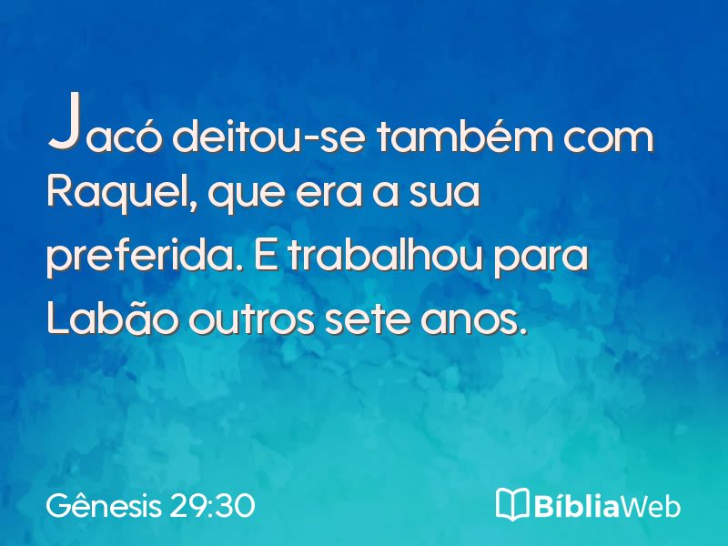 Gênesis 29:30 em imagem para compartilhar