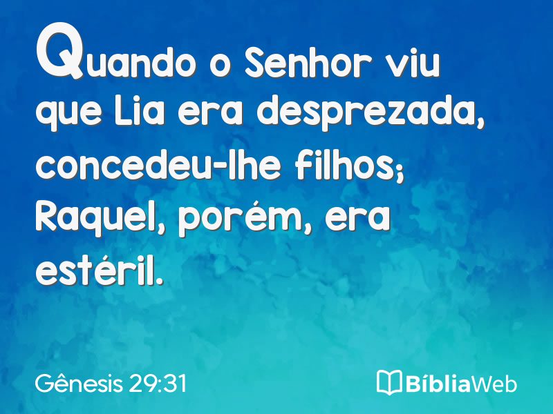 Gênesis 29:31 em imagem para compartilhar