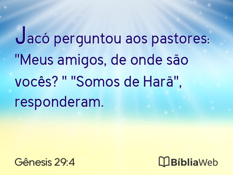 Gênesis 29:4 em imagem para compartilhar