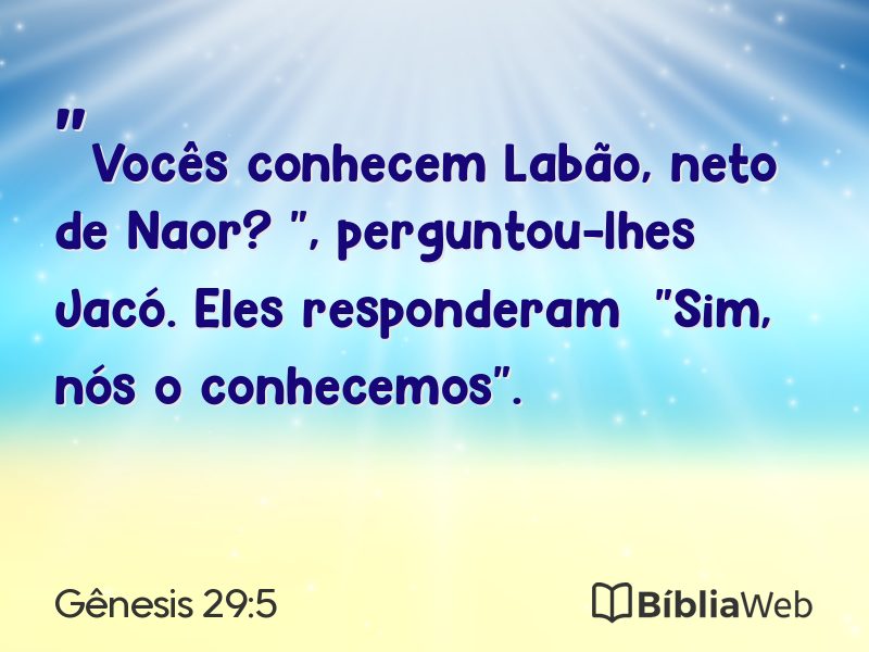 Gênesis 29:5 em imagem para compartilhar