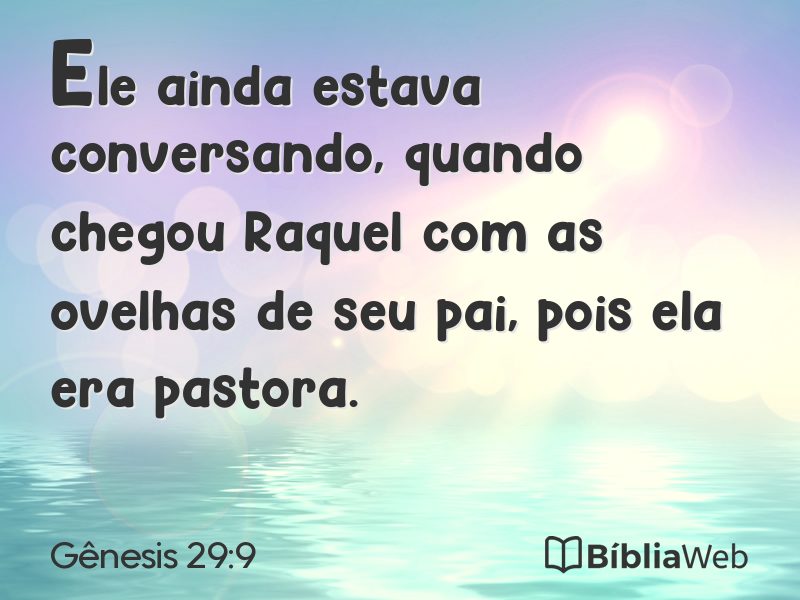 Gênesis 29:9 em imagem para compartilhar