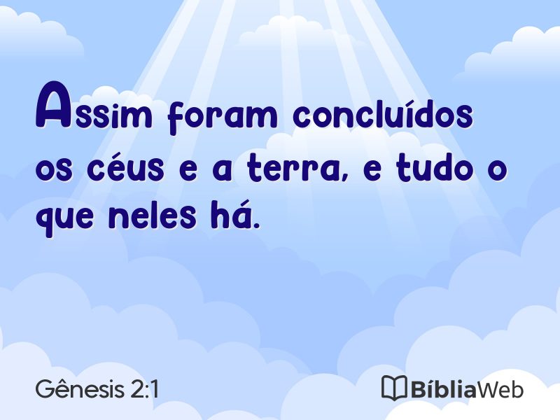 Gênesis 2:1 em imagem para compartilhar