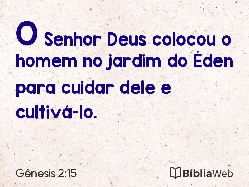 Gênesis 2:15 em imagem para compartilhar