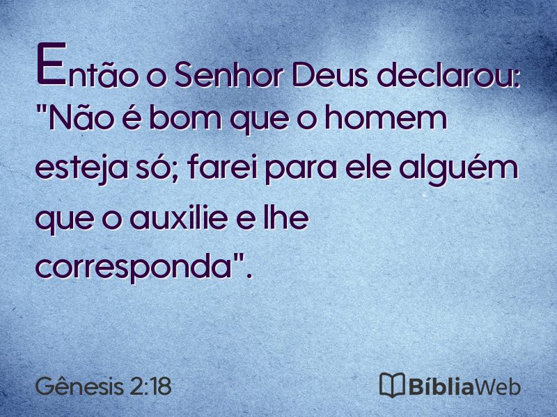 Gênesis 2:18 em imagem para compartilhar
