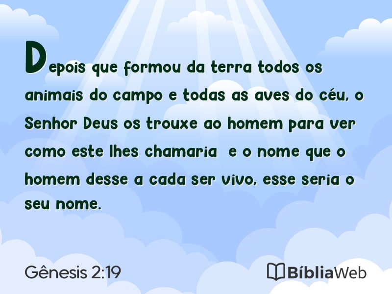 Gênesis 2:19 em imagem para compartilhar