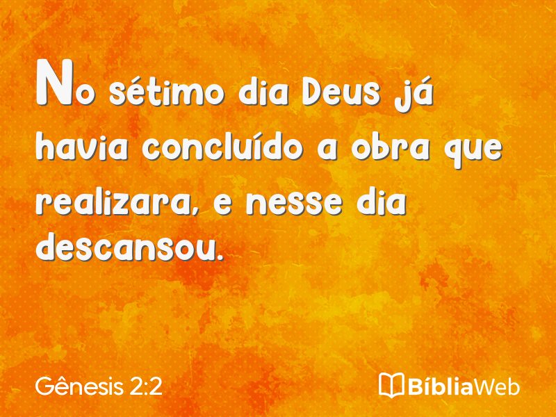 Gênesis 2:2 em imagem para compartilhar