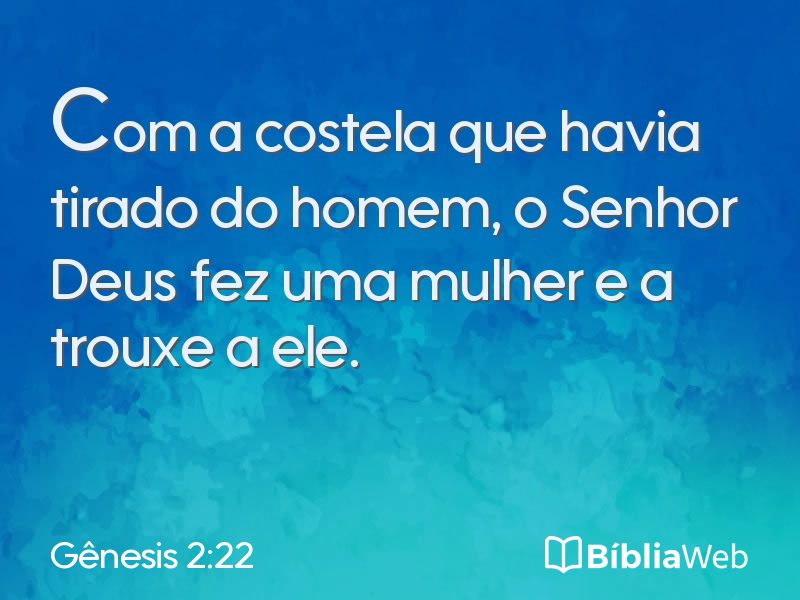 Gênesis 2:22 em imagem para compartilhar