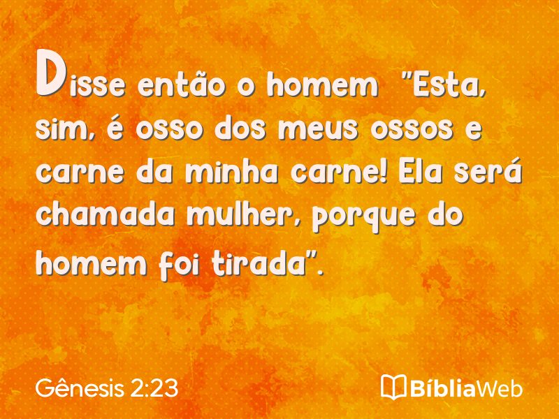 Gênesis 2:23 em imagem para compartilhar