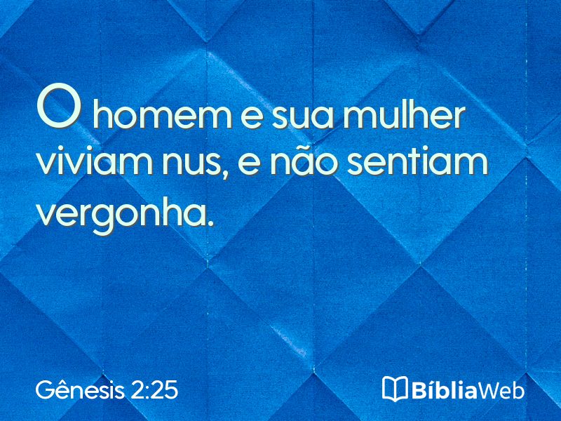 Gênesis 2:25 em imagem para compartilhar