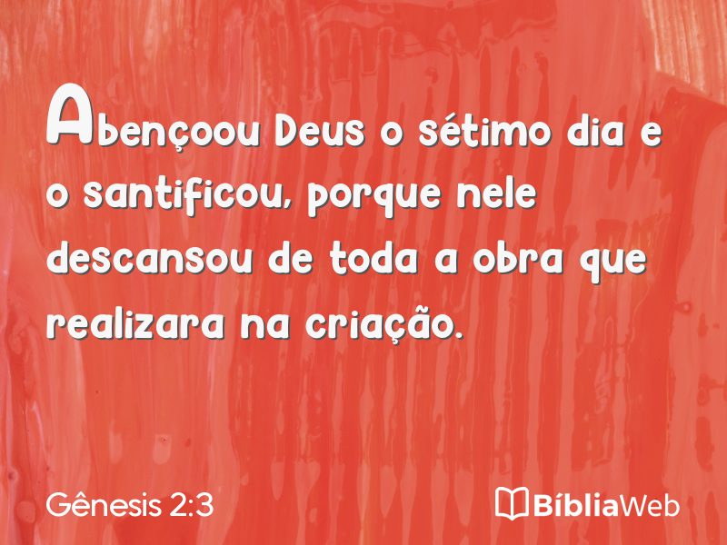 Gênesis 2:3 em imagem para compartilhar