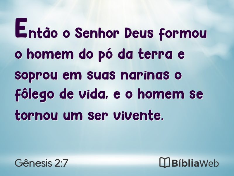 Gênesis 2:7 em imagem para compartilhar