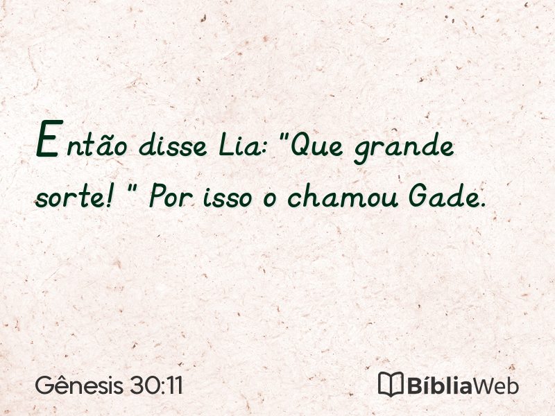 Gênesis 30:11 em imagem para compartilhar