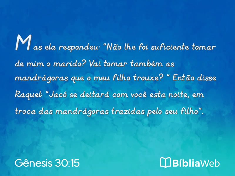 Gênesis 30:15 em imagem para compartilhar