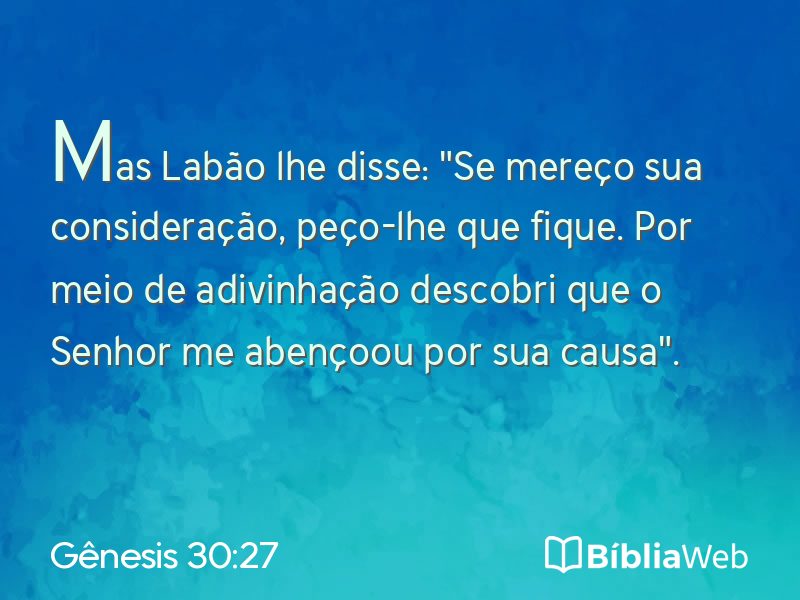 Gênesis 30:27 em imagem para compartilhar